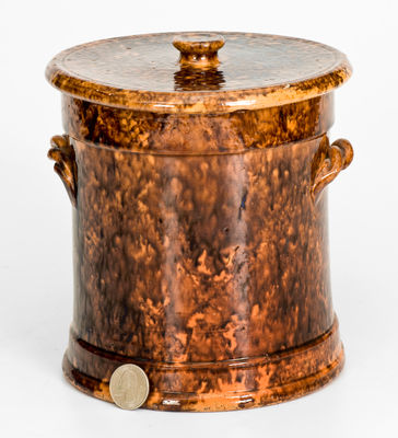 Fine Glazed JOHN BELL (Waynesboro, PA) Redware Tobacco Jar