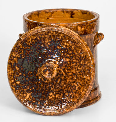 Fine Glazed JOHN BELL (Waynesboro, PA) Redware Tobacco Jar