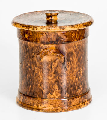 Fine Glazed JOHN BELL (Waynesboro, PA) Redware Tobacco Jar