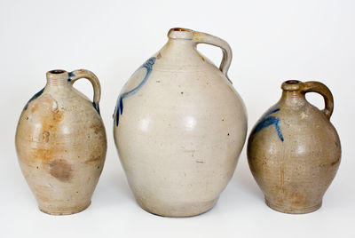 Three Northeastern U.S. Cobalt-Decorated Stoneware Jugs, 19th century