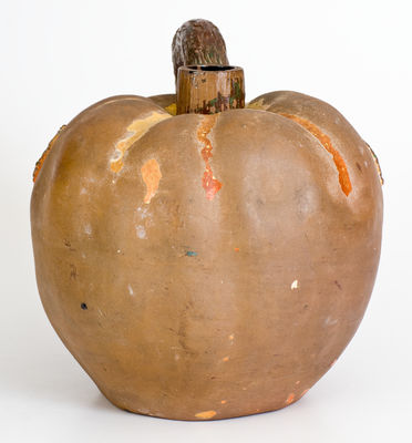 Rare Apple-Form Rustic Ware Cider Jug, American, late 19th century