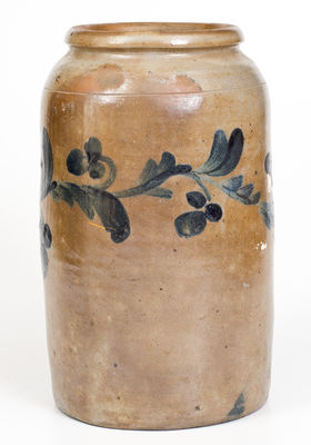 Two-Gallon attributed Henry H. Remmey, Philadelphia Stoneware Jar, circa 1830