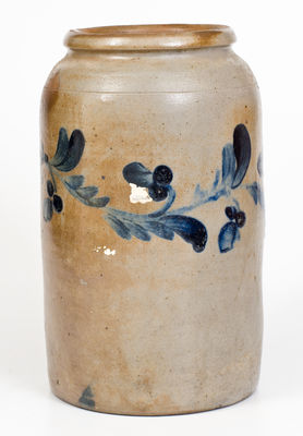 Two-Gallon attributed Henry H. Remmey, Philadelphia Stoneware Jar, circa 1830