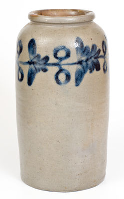 Two-Gallon attrib. Henry Harrison Remmey, Philadelphia, PA Stoneware Jar, c1830