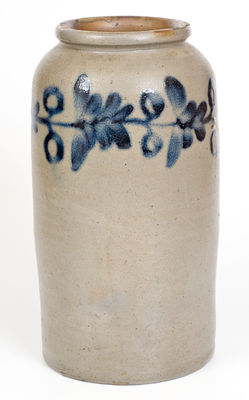 Two-Gallon attrib. Henry Harrison Remmey, Philadelphia, PA Stoneware Jar, c1830