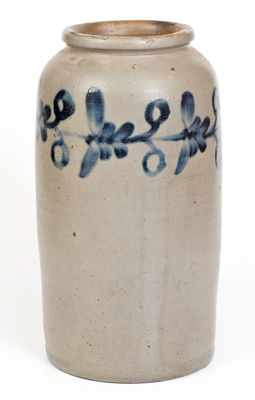 Two-Gallon attrib. Henry Harrison Remmey, Philadelphia, PA Stoneware Jar, c1830
