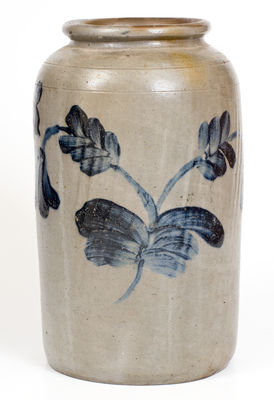 Two-Gallon attributed Henry Harrison Remmey, Philadelphia Stoneware Jar, c1830