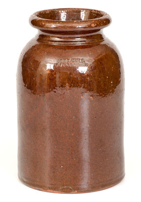 JOHN BELL / WAYNESBORO Redware Jar, c1850-80