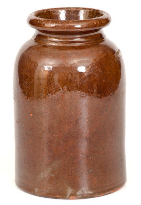JOHN BELL / WAYNESBORO Redware Jar, c1850-80