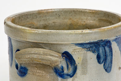 Cobalt-Decorated JOHN BELL / WAYNESBORO, PA Stoneware Cake Crock with Lid