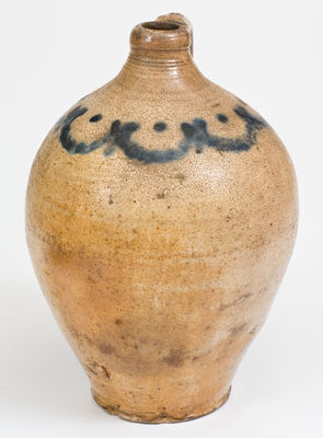 Small-Sized attrib. Clarkson Crolius (Manhattan / New York City) Cobalt-Decorated Stoneware Jug