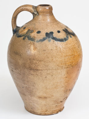 Small-Sized attrib. Clarkson Crolius (Manhattan / New York City) Cobalt-Decorated Stoneware Jug