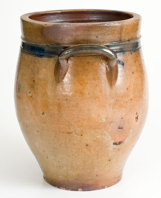 C. CROLIUS / MANUFACTURER / NEW-YORK Cobalt-Decorated Stoneware Jar