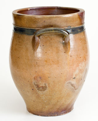C. CROLIUS / MANUFACTURER / NEW-YORK Cobalt-Decorated Stoneware Jar