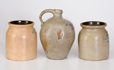 Three Small-Sized Pieces of Buffalo, NY Advertising Stoneware, 19th centuy