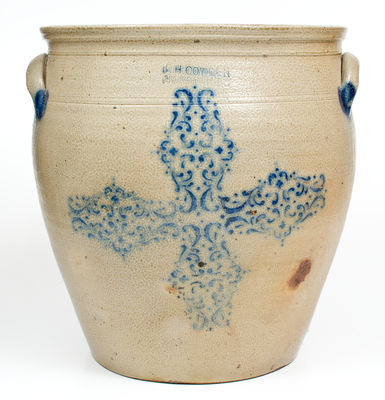 Monumental Large-Sized F. H. COWDEN / HARRISBURG, PA Stoneware Jar w/ Stenciled Decoration