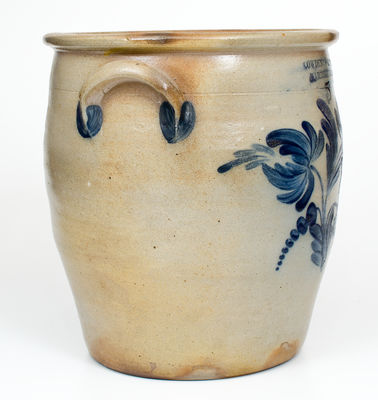 5 Gal. COWDEN & WILCOX / HARRISBURG, PA Stoneware Jar w/ Floral Decoration