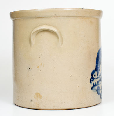 Five-Gallon New York Stoneware Crock with Pecking Chicken Decoration