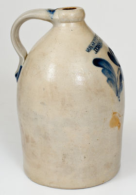 1 Gal. COWDEN & WILCOX / HARRISBURG, PA Stoneware Jug w/ Floral Decoration