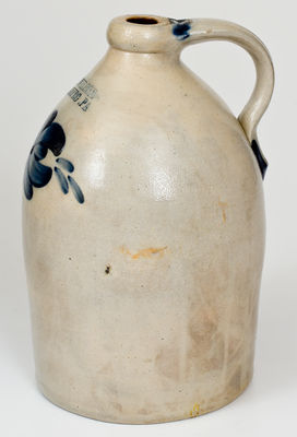 1 Gal. COWDEN & WILCOX / HARRISBURG, PA Stoneware Jug w/ Floral Decoration