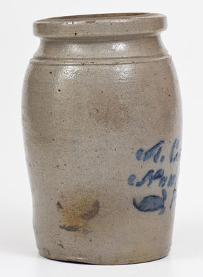 Half-Gallon A. CONRAD / NEW GENEVA, Pennsylvania Stoneware Jar