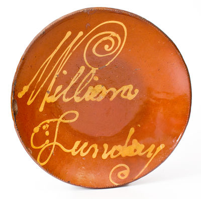 Norwalk, Connecticut Redware Charger w/