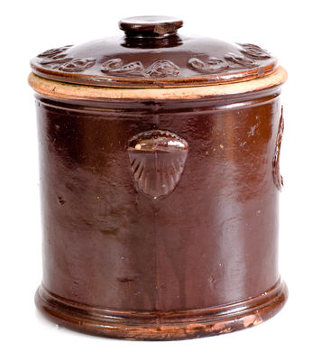 Edmands (Charlestown, Massachusetts) Stoneware Eagle Jar w/ Lid