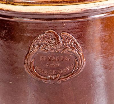 Edmands (Charlestown, Massachusetts) Stoneware Eagle Jar w/ Lid