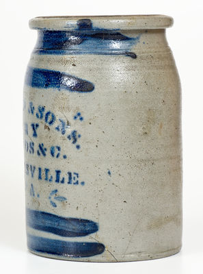 Rare LEARD & SONS / DRY GOODS / CRAIGSVILLE, PA Stoneware Advertising Jar