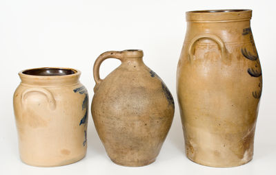 Three Pieces of Cobalt-Decorated Buffalo, NY Stoneware