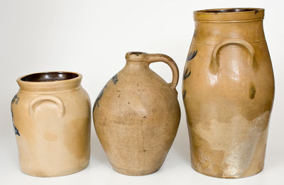 Three Pieces of Cobalt-Decorated Buffalo, NY Stoneware