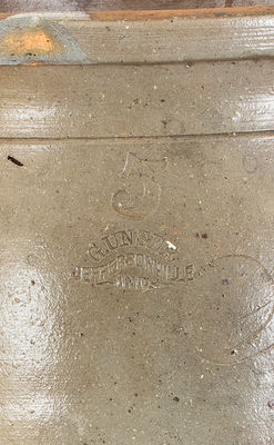 Extremely Rare G. UNSER / JEFFERSONVILLE, Indiana Stoneware Churn w/ Incised Profanity