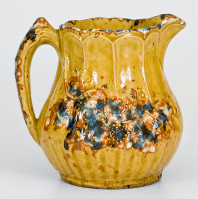 Very Rare S RISLEY / NORWICH, Connecticut Rockingham-Glazed Pitcher