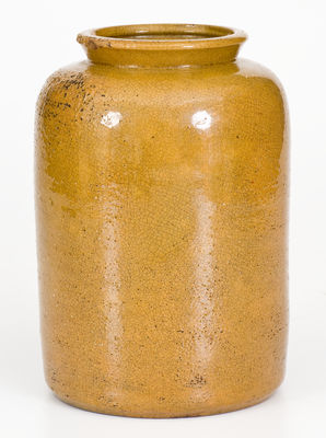 JOHN BELL / WAYNESBORO, PA Redware Canning Jar w/ Unusual Cross Stamp