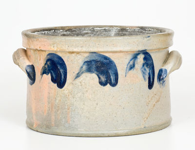 One-Gallon JOHN BELL / WAYNESBORO Cobalt-Decorated Stoneware Butter Crock