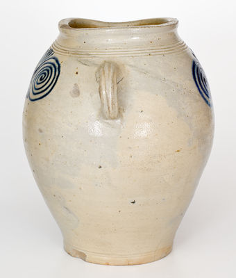 Exceptional and Important 18th Century Stoneware Watchspring Jar, probably Cheesequake, New Jersey