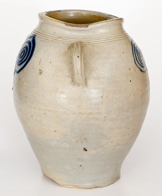Exceptional and Important 18th Century Stoneware Watchspring Jar, probably Cheesequake, New Jersey