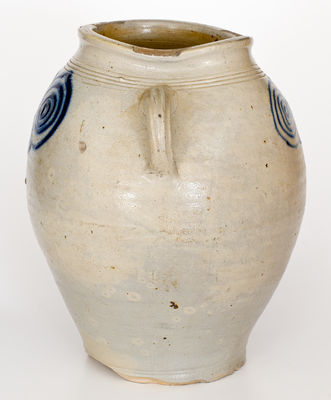 Exceptional and Important 18th Century Stoneware Watchspring Jar, probably Cheesequake, New Jersey