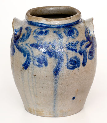 Baltimore Stoneware Jar w/ Elaborate Floral Decoration, David Parr Sr., Baltimore, MD, circa 1825