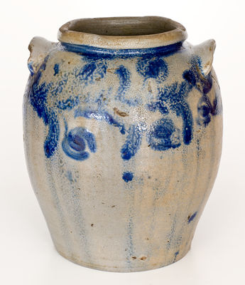 Baltimore Stoneware Jar w/ Elaborate Floral Decoration, David Parr Sr., Baltimore, MD, circa 1825