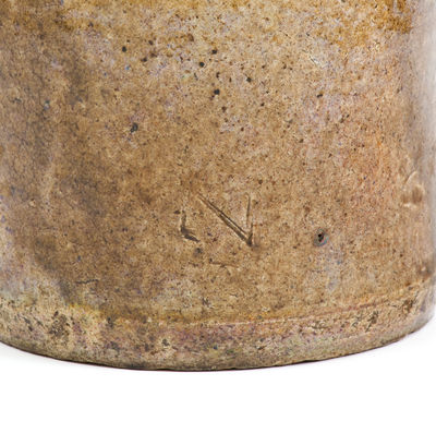 Rare Small-Sized Jar with Alkaline Glaze and Double Letter Stamp, possibly Georgia origin
