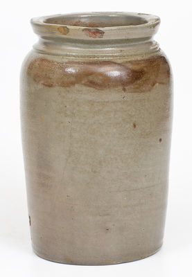 Scarce H. GLAZIER. / HUNTINGDON, PA Manganese-Decorated Stoneware Jar, c1831-54