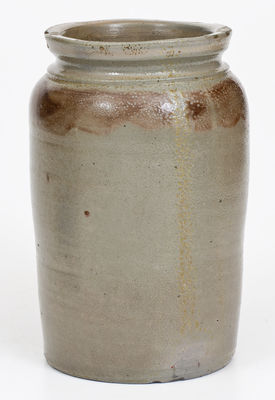 Scarce H. GLAZIER. / HUNTINGDON, PA Manganese-Decorated Stoneware Jar, c1831-54