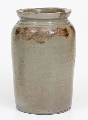 Scarce H. GLAZIER. / HUNTINGDON, PA Manganese-Decorated Stoneware Jar, c1831-54