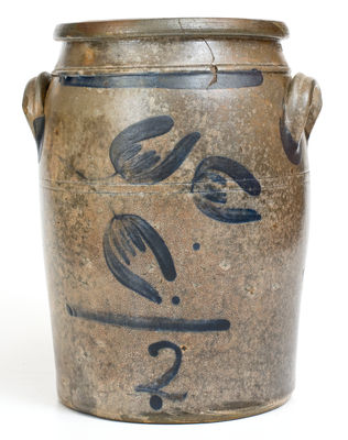 Two-Gallon Stoneware Jar attrib. George and Albert Black, Somerfield, PA, circa 1865