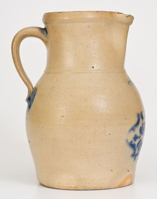 One-Gallon F.H. COWDEN / HARRISBURG, PA Stoneware Pitcher w/ Stenciled Decoration