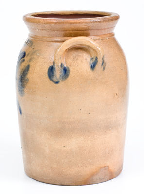 One-Gallon WM. MOYER (Harrisburg) Stoneware Jar w/ Cobalt Floral Decoration