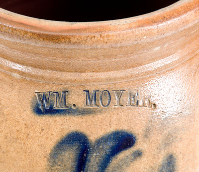 One-Gallon WM. MOYER (Harrisburg) Stoneware Jar w/ Cobalt Floral Decoration