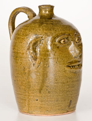 Alkaline-Glazed REGGIE MEADERS (Georgia) Stoneware Face Jug, late 20th century