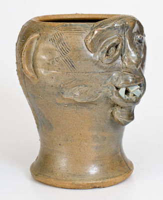 Rare Glazed Stoneware Face Urn, Southern U.S. origin, 20th century